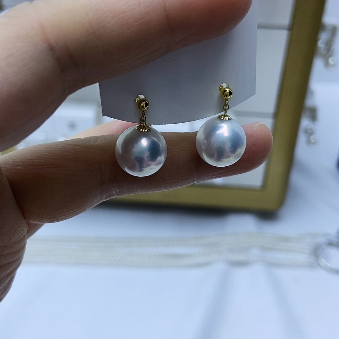 耳饰淡水珍珠18K金镶嵌