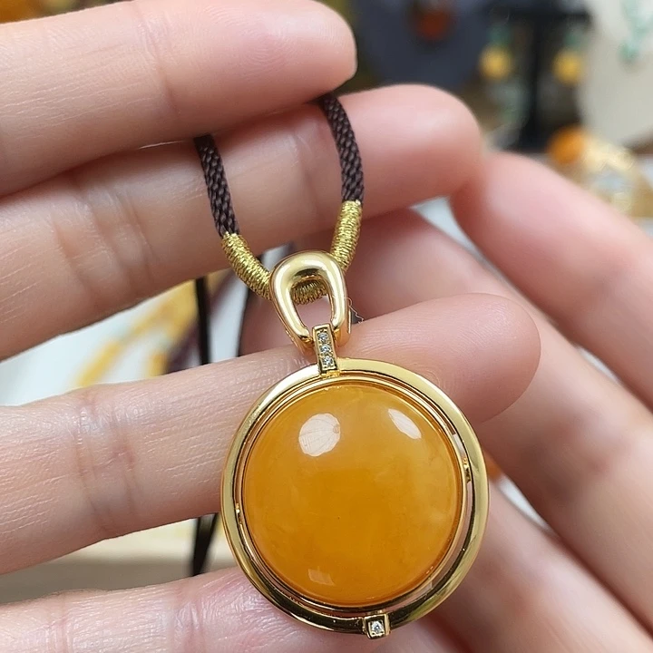 蜜蜡珠宝奇石银S925镶嵌