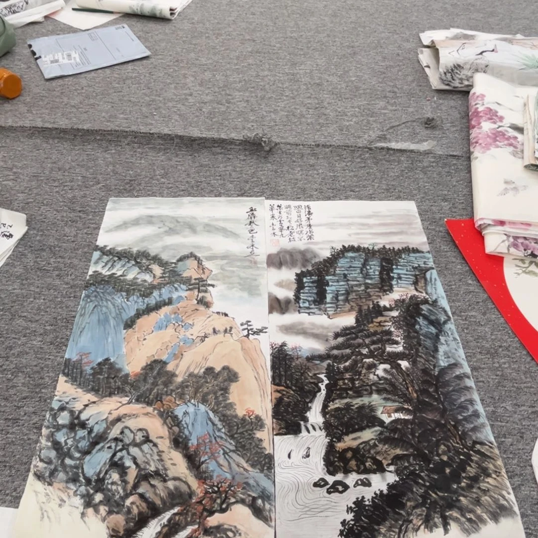 国画姚贵老师四尺四开绘画两张