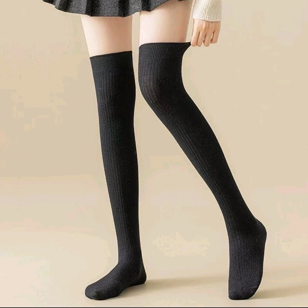 秋冬双针显瘦过膝袜欧货饰品过膝袜