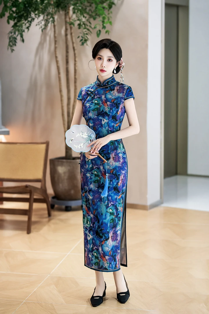 白幼秀夏季清凉凉快年轻中式复古气质旗袍修身日常优雅显瘦5621