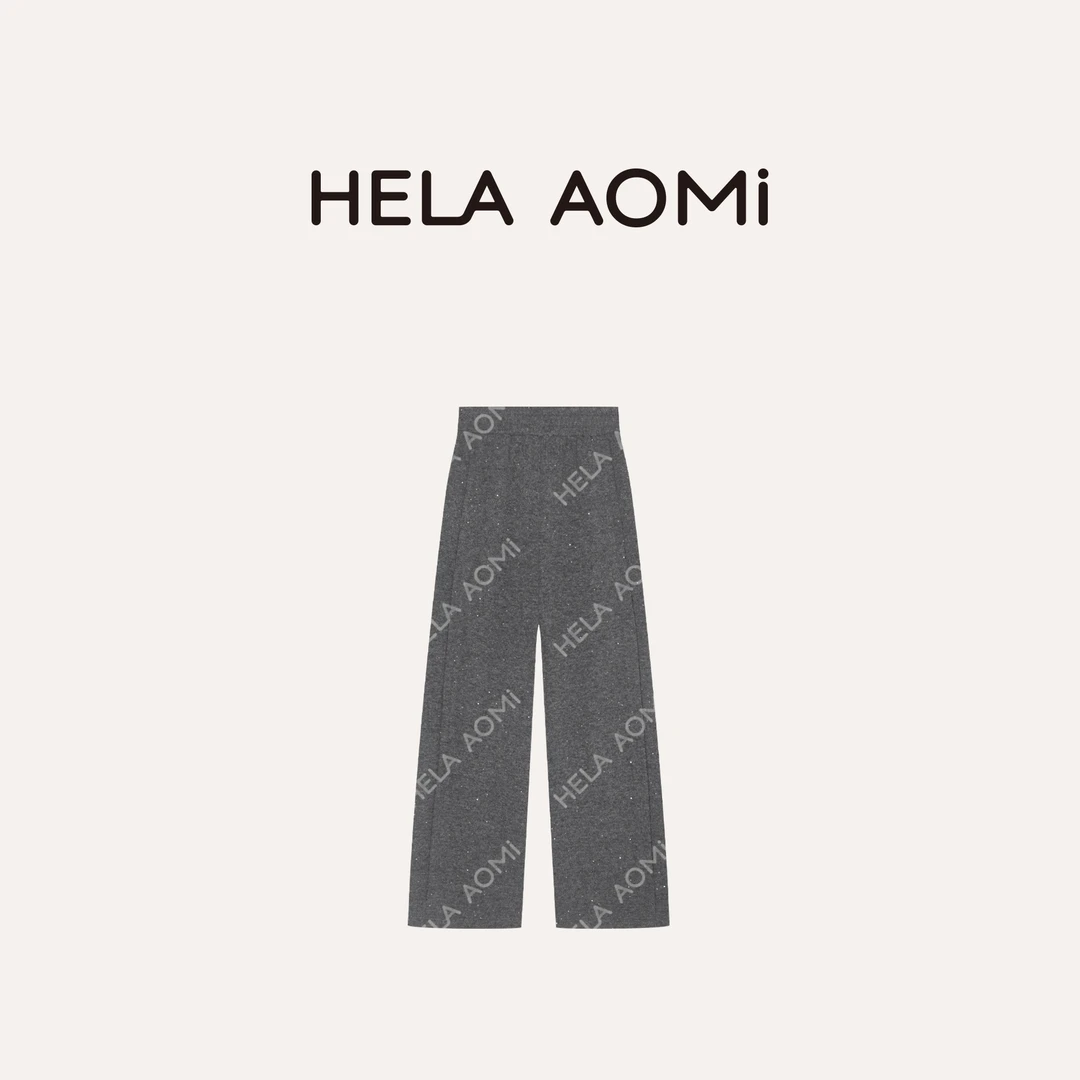 HELA AOMI “星空裤”绵羊毛轻盈柔软垂坠感亮片纱休闲裤CY5CH61903