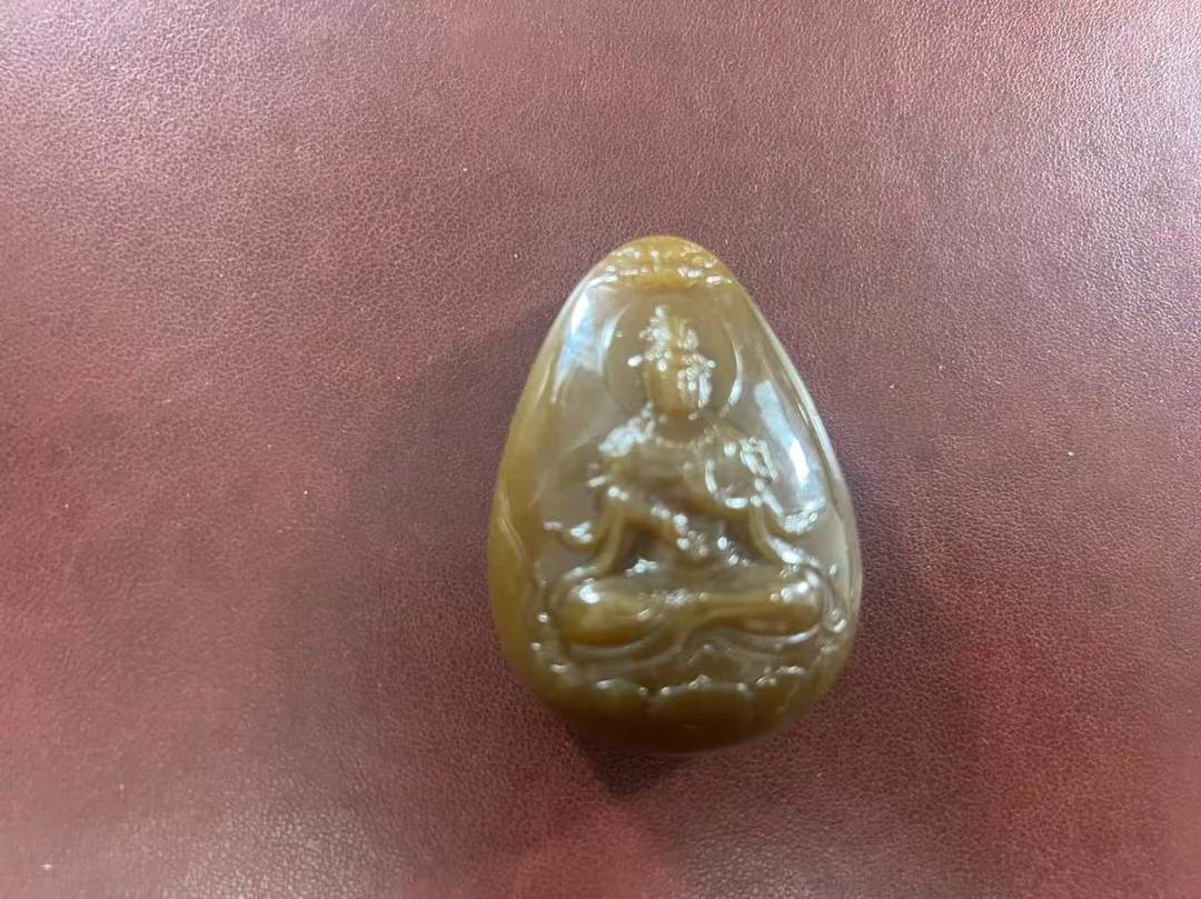 和田玉 纯糖观音 挂件 正品