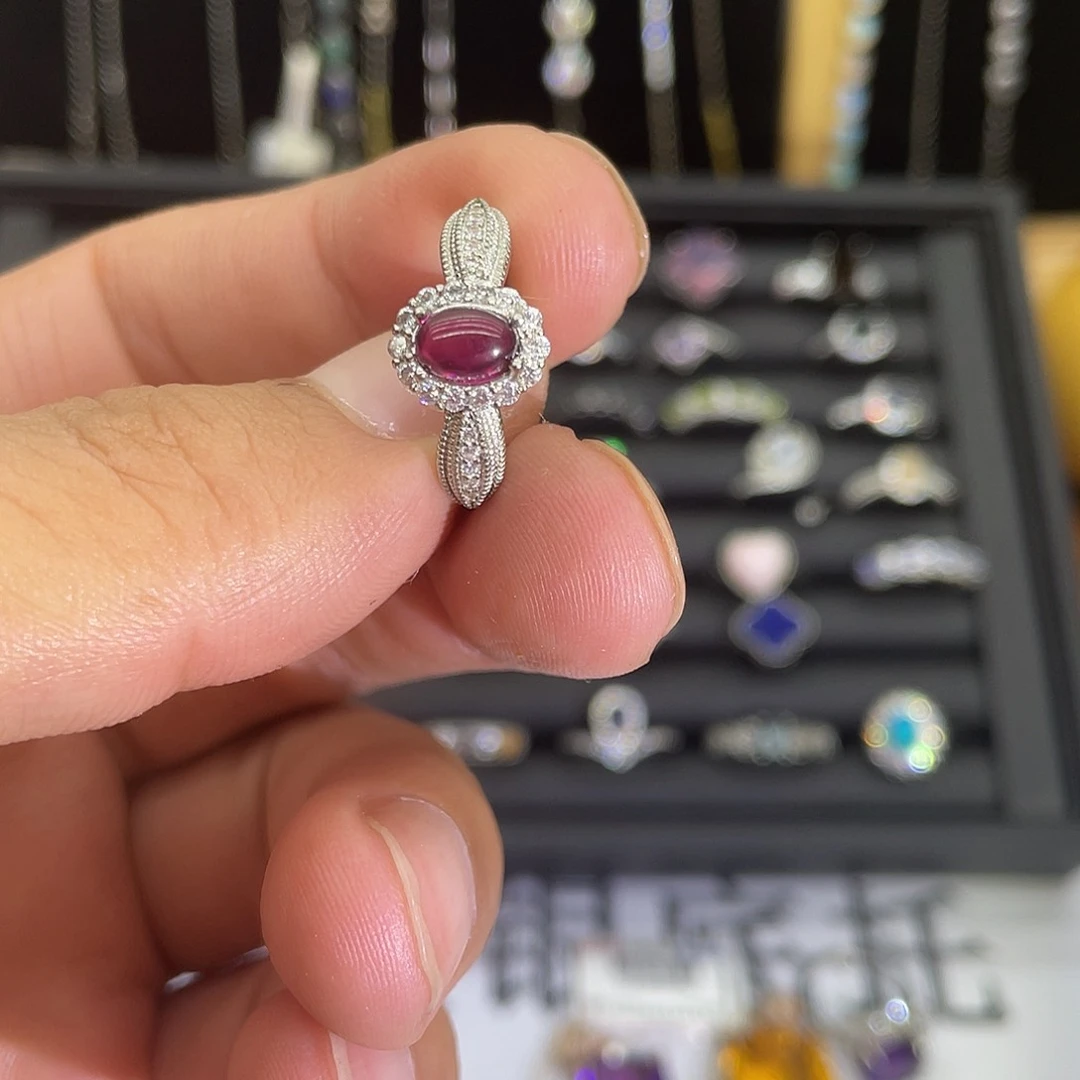 紫晶珠宝半成品银S925镶嵌