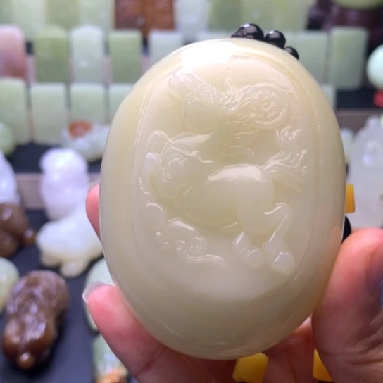 石材方解石手把件