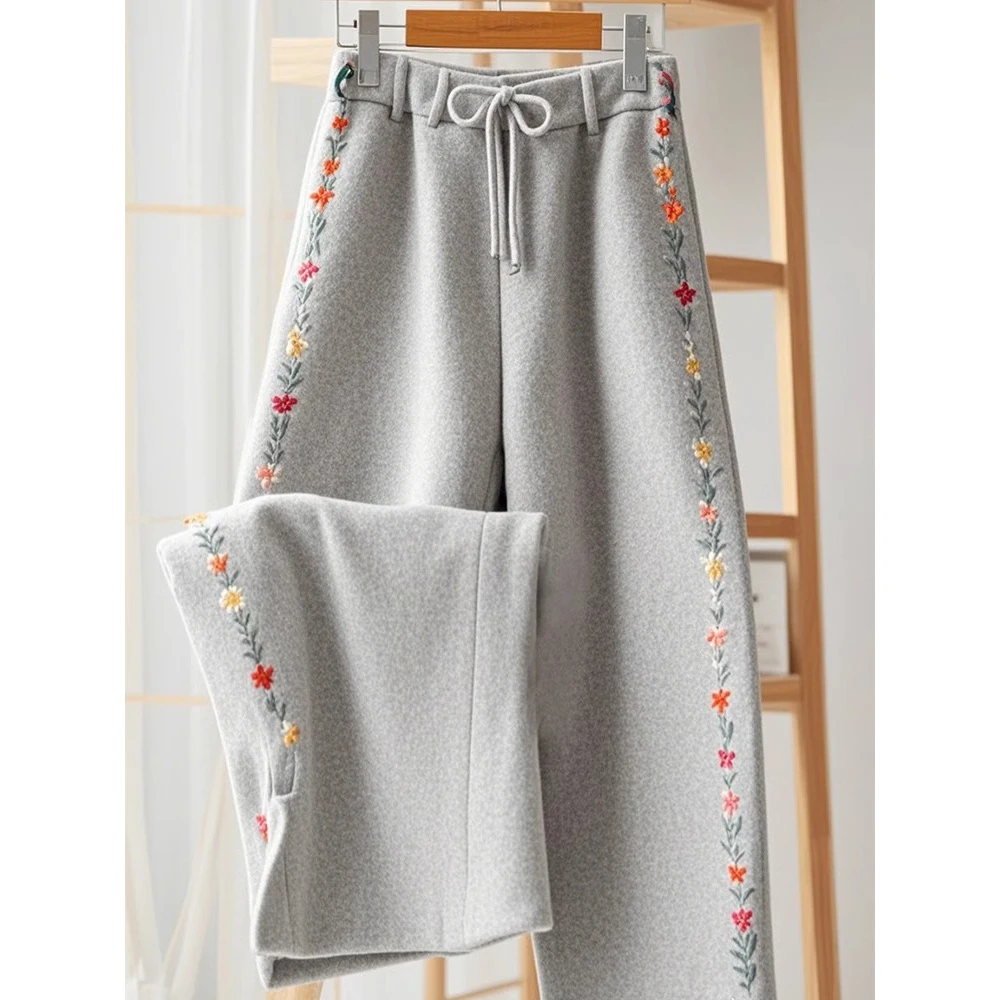 真心舒服！今年流行灰色阔腿休闲裤子女2025新款早秋季慵懒感长裤