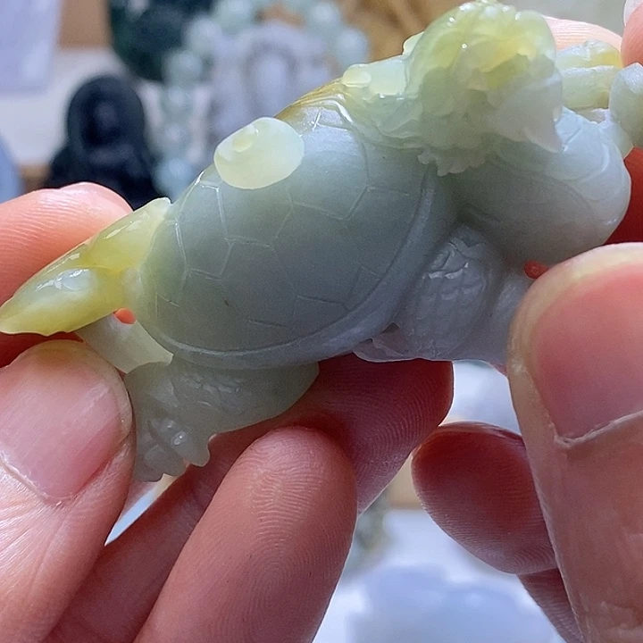 定制翡翠未镶嵌满色龙龟