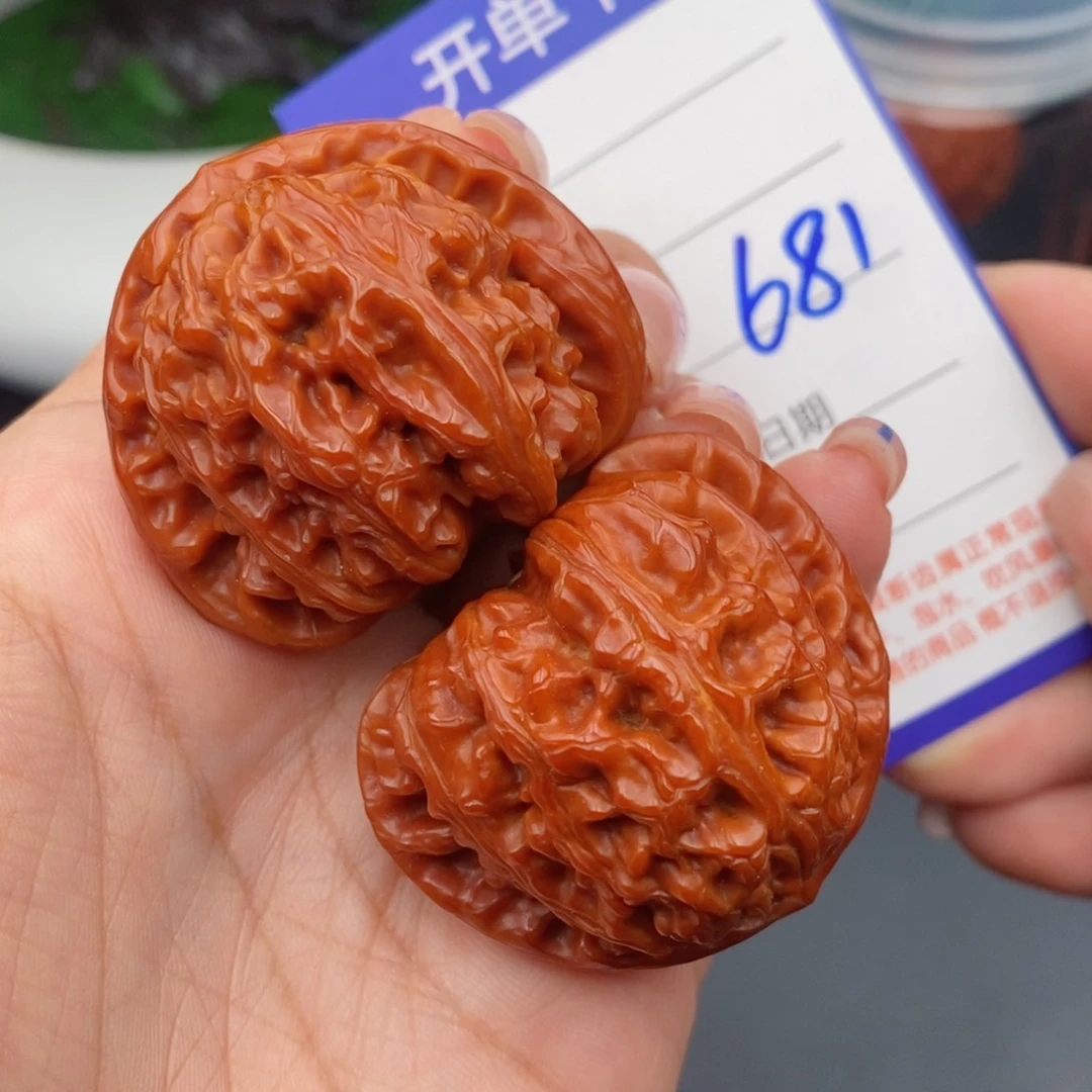 文玩核桃把件40球白681