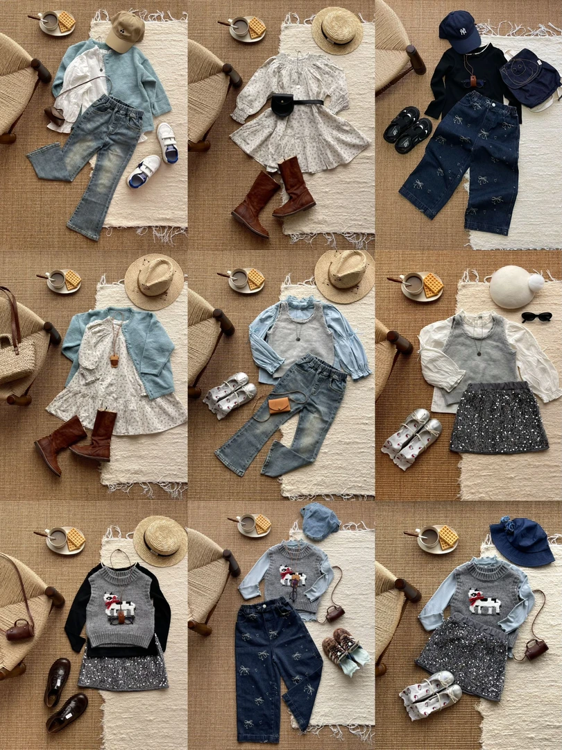 D-101-199儿童百搭时尚套装单件牛仔洋气时髦韩版女孩小童