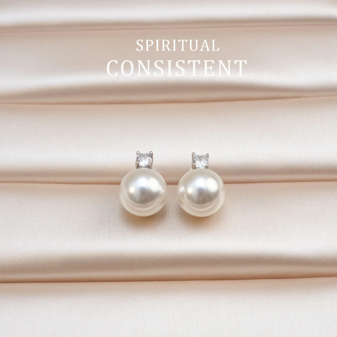 铜合金仿珍珠耳饰 白色珠珠戴妃耳环时尚耳饰~9658