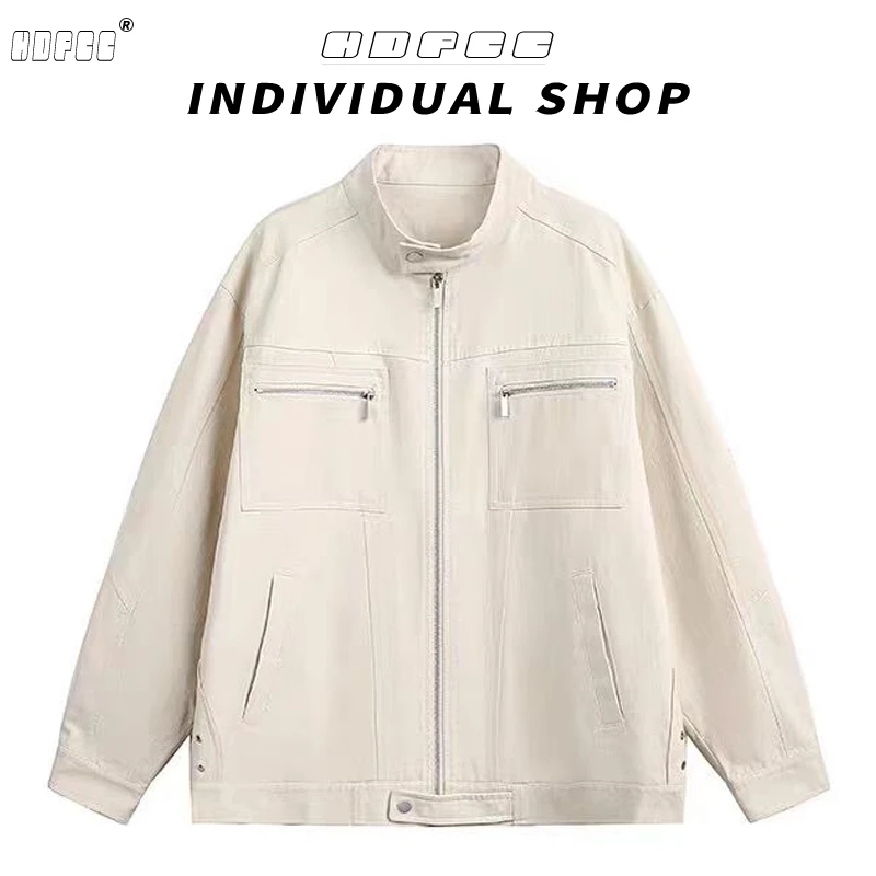 美式复古高街工装外套女春秋新款宽松休闲时尚设计感百搭夹克上衣