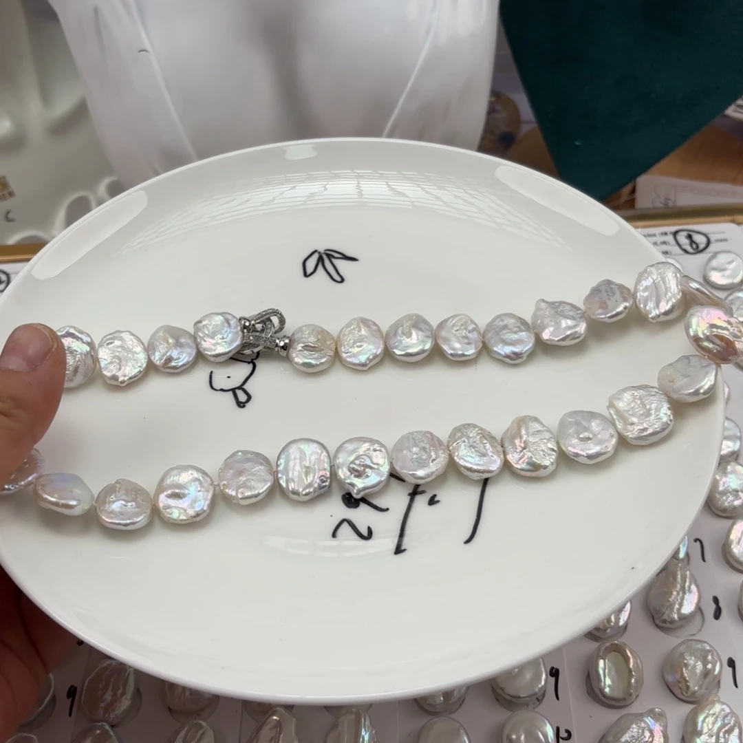 淡水珍珠银S925镶嵌颈饰好*