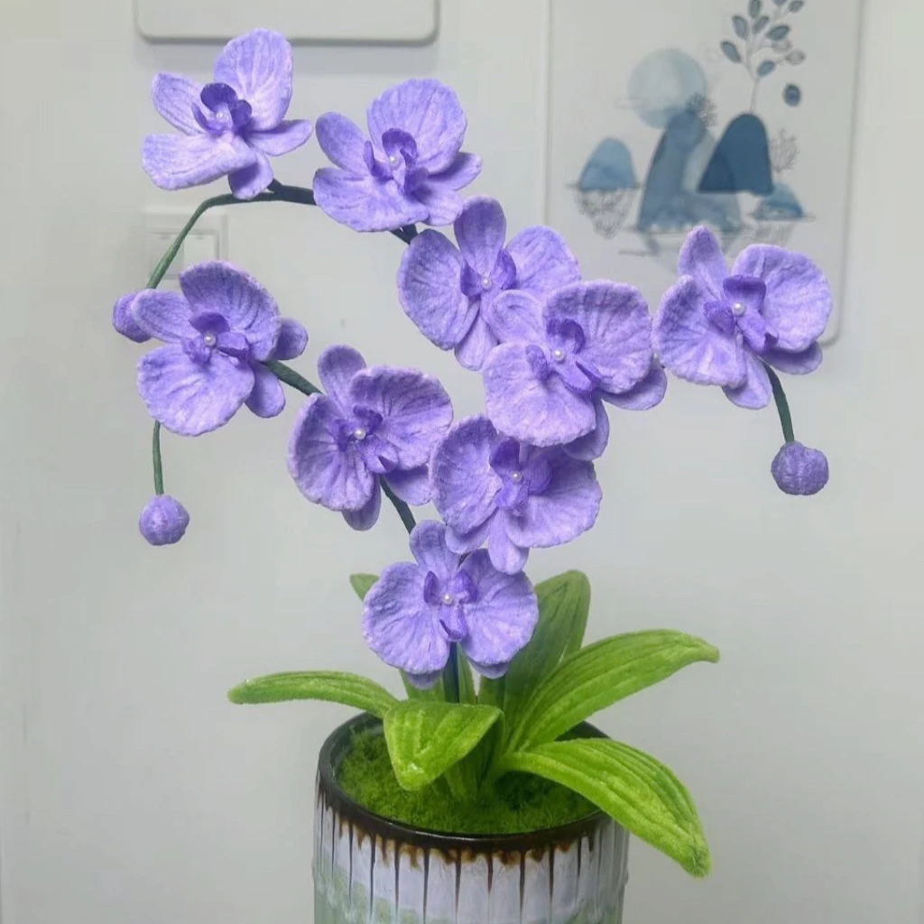 蝴蝶兰人鱼姬盆栽材料包扭扭棒DIY新年礼物手工材料春节摆件装饰