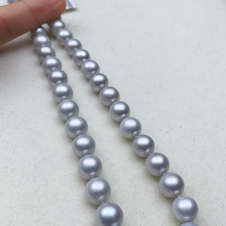 淡水珍珠颈饰银S925镶嵌9.5-11银灰