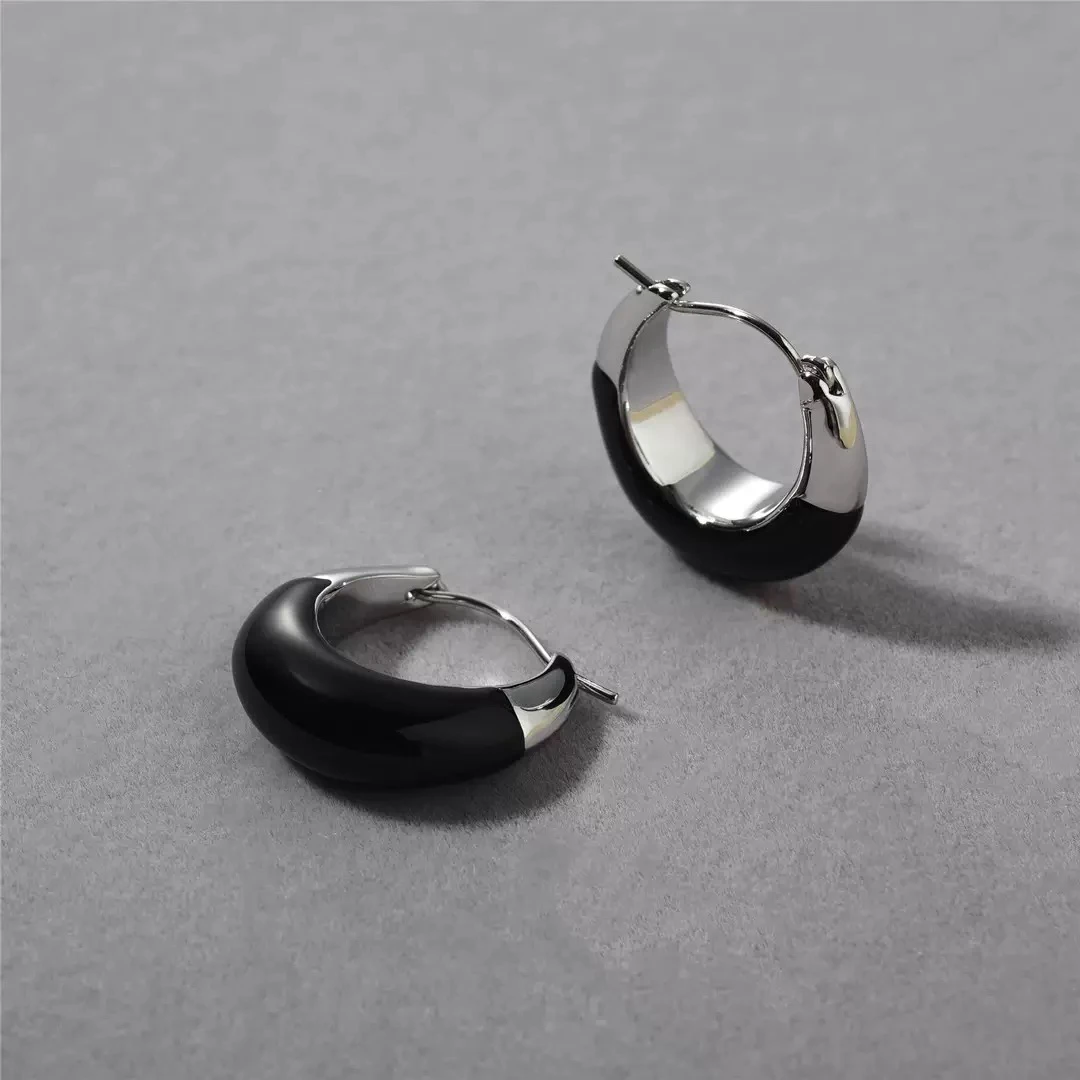 合金亚克力耳饰 简约酒复古锆小众ins时尚耳环韩版气质