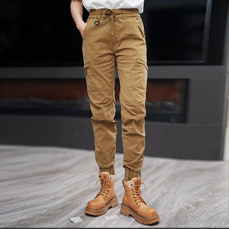 爆款工装裤男女春秋户外登山裤美式复古迷彩夏季薄款束脚休闲裤子