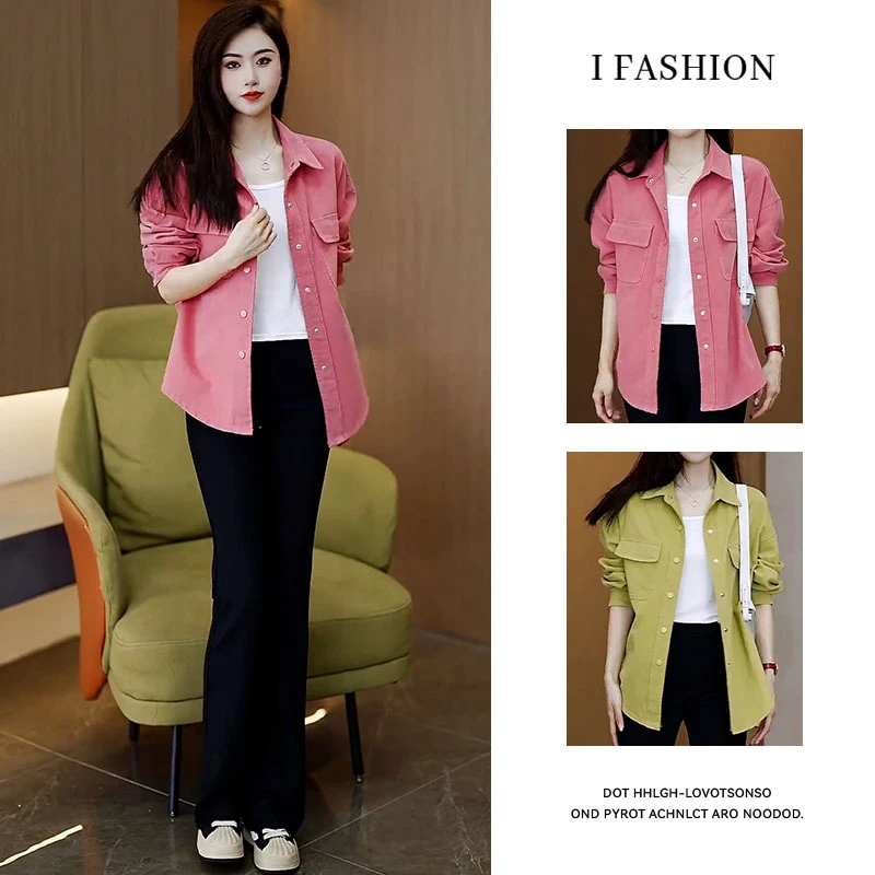 高含棉时尚设计感外套女2025春秋新款宽松休闲显瘦单排扣长袖上衣