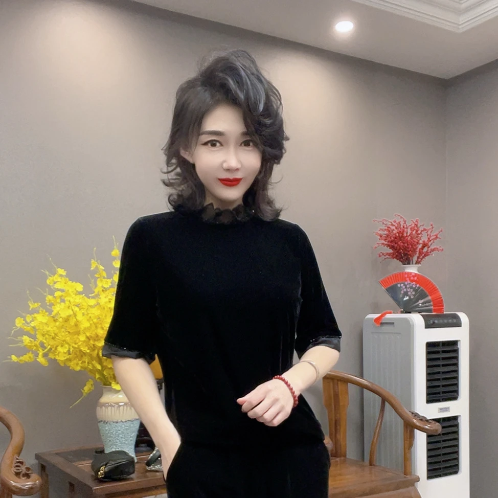 【峰姐优品】重工花边领串珠半袖86292【QJ】