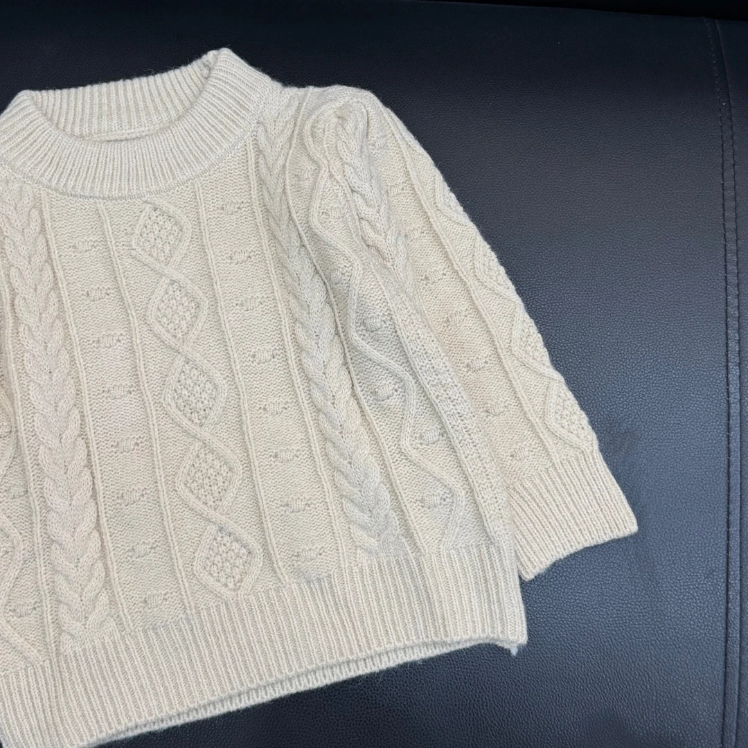 （现货）韩版儿童绞花针织毛衣