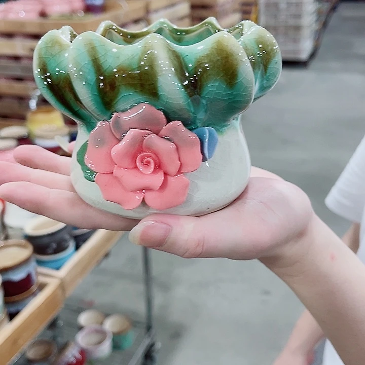 有孔，凑10元包邮陶瓷花盆发货！