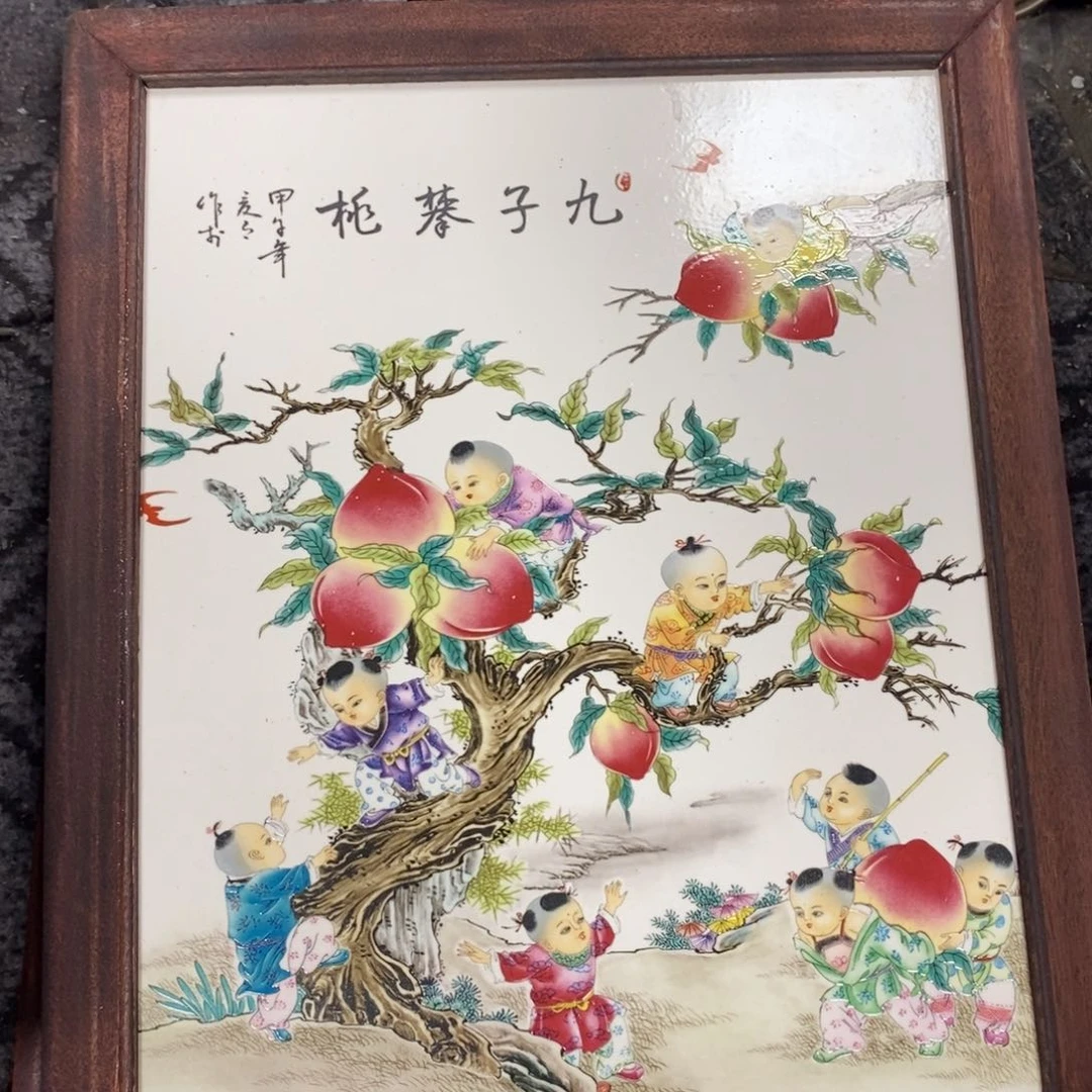瓷片37*28厘米景德镇瓷板画柴窑烧制