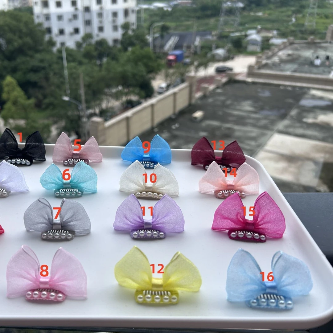 宠物立体蝴蝶结狗狗迷你碎发比熊bb夹猫咪饰品约克夏马尔济斯头饰