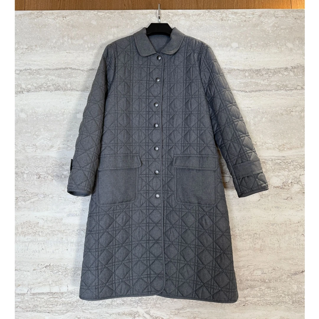 TANTAN 宽松百搭中长款格纹秋冬棉服外套3680