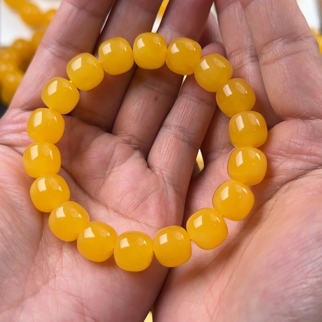 琥珀未镶嵌手链焦皮同料老型12