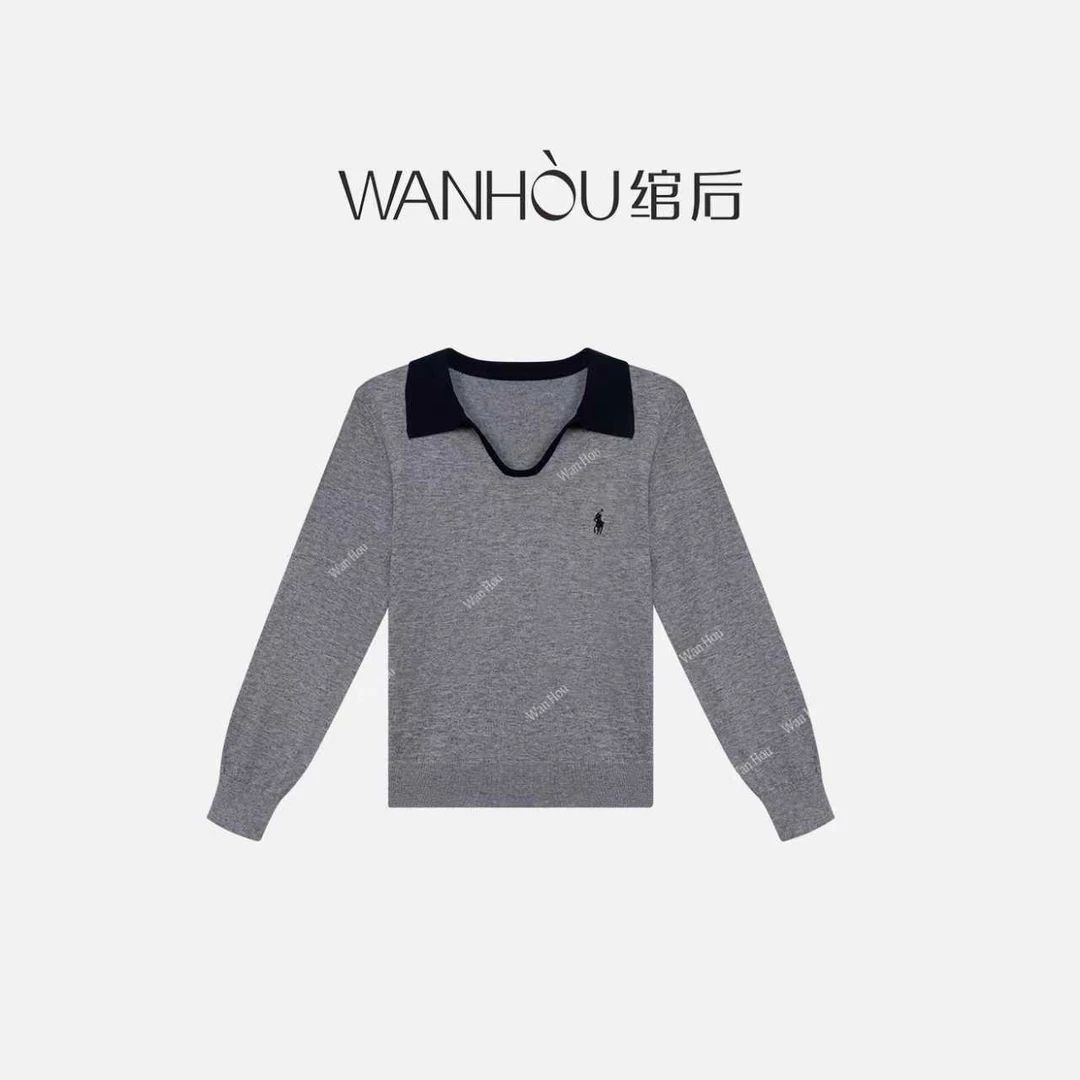 【C3752】绾后-秋季新品女式翻领卫衣宽松polo领百搭女装SS