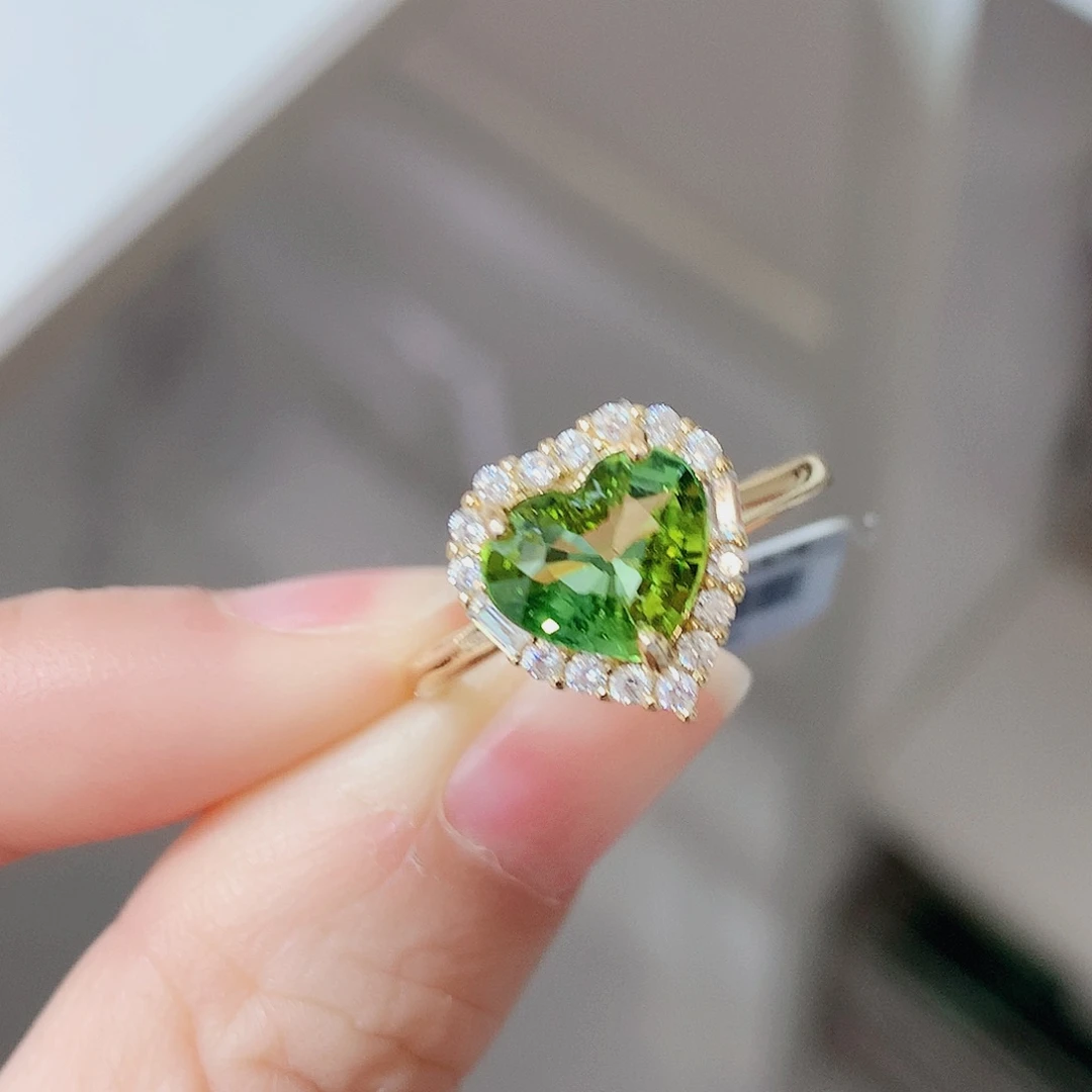 银S925镶嵌戒指碧玺