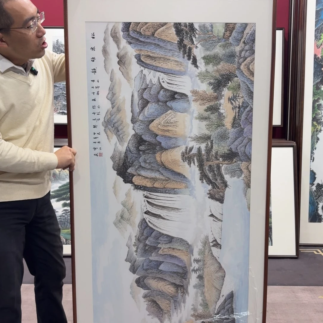 国画手绘作品带框160/80