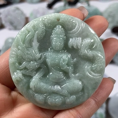 翡翠颈饰未镶嵌玉龙观音福利