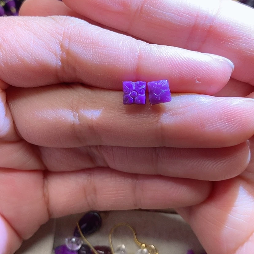 【闪购商品】苏纪石（舒俱来）耳钉银S925镶嵌