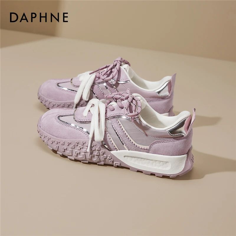 达芙妮紫色厚底德训鞋女2025夏季新款欧若风运动休闲鞋阿百搭甘鞋