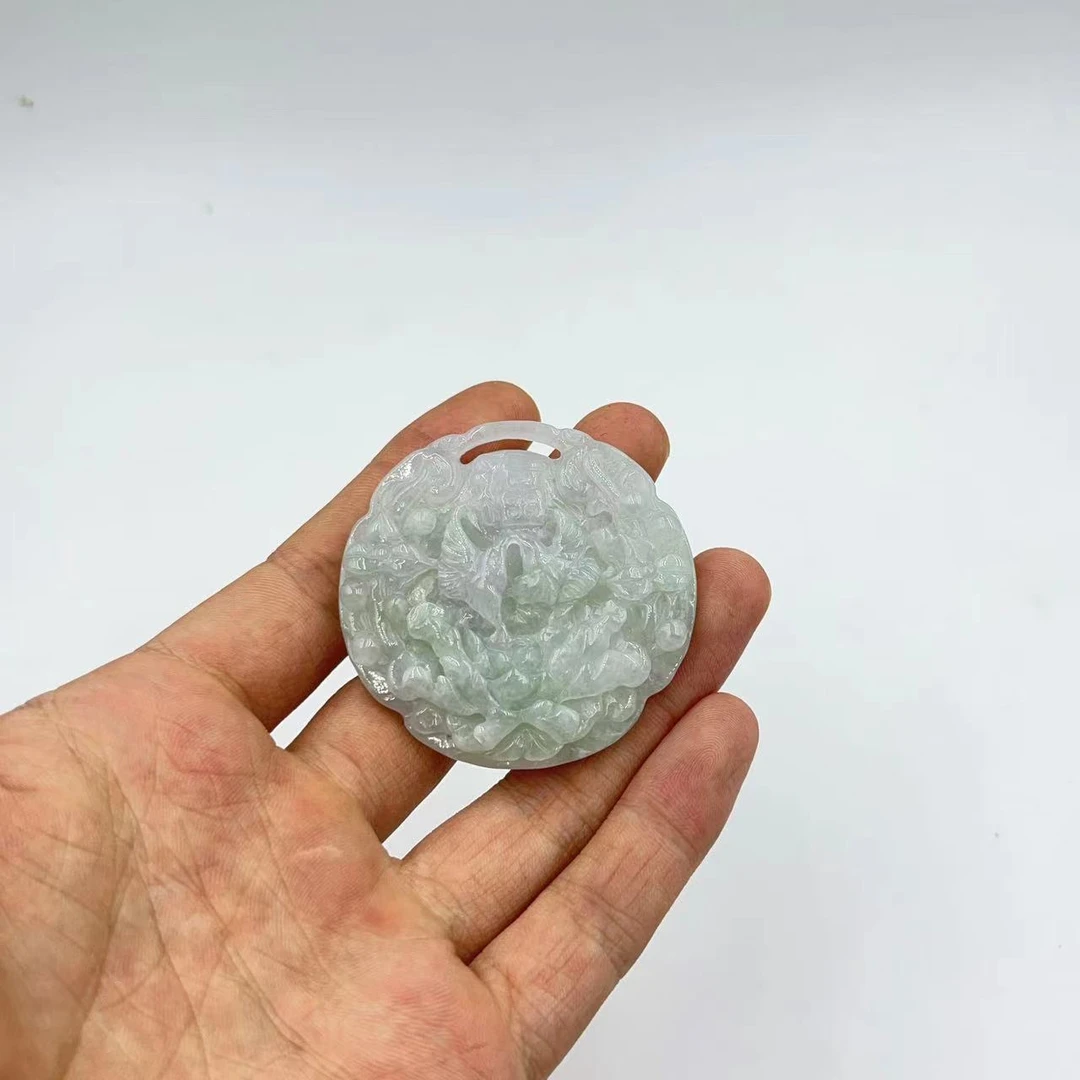 天然缅甸a货翡翠如意锁凤穿牡丹吊坠 F996—多样性发