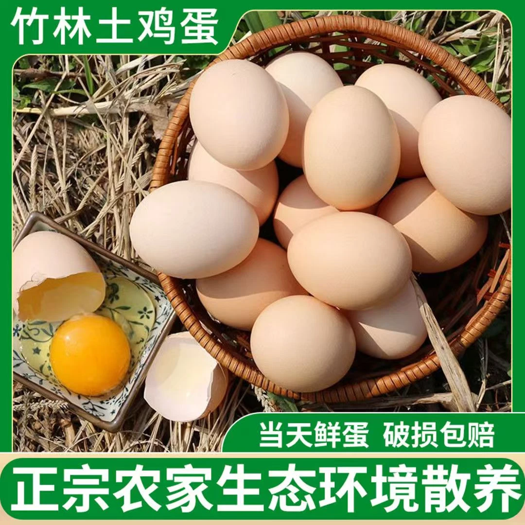 20枚鸡蛋新鲜正宗农家散养土鸡蛋虫农村无抗笨柴鸡蛋45克/枚