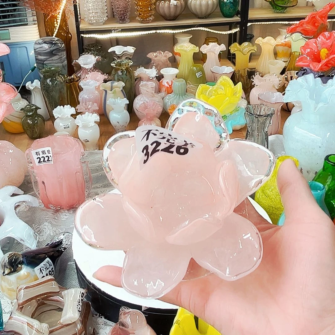琉璃摆台花不完美家悦琉璃花瓶花器