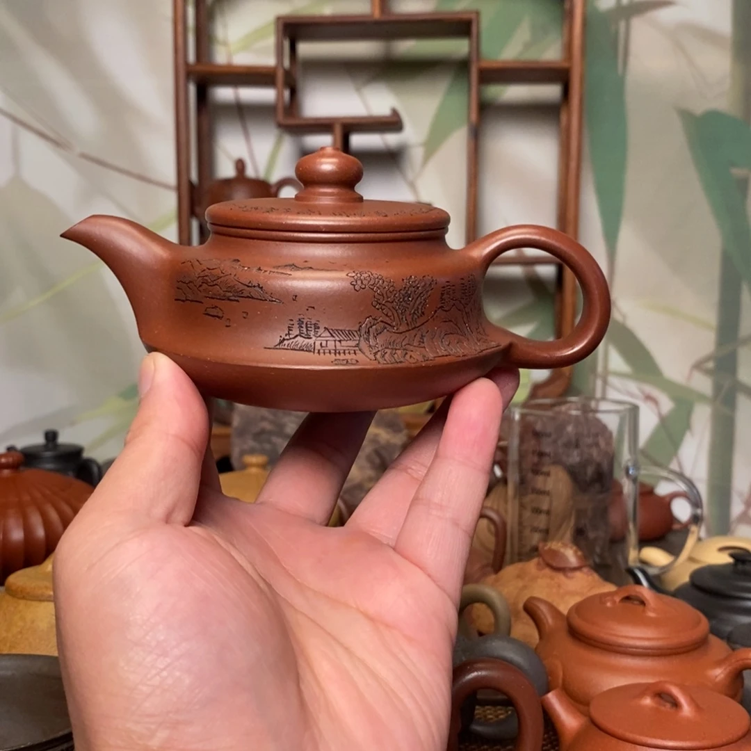 茶壶紫砂精工半手碧玉
