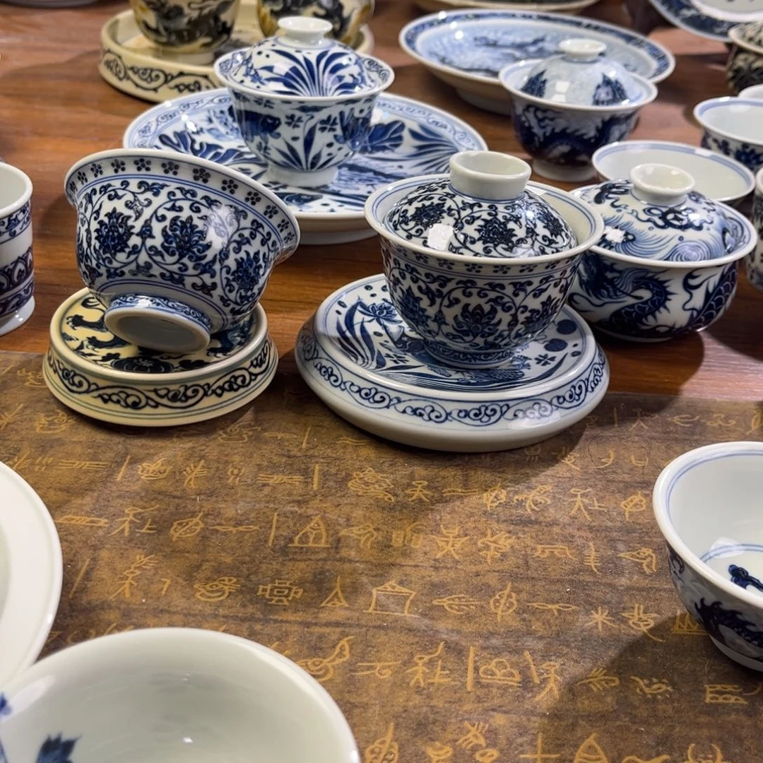 北***北段泥微瑕盖碗➕全品杯缠枝莲