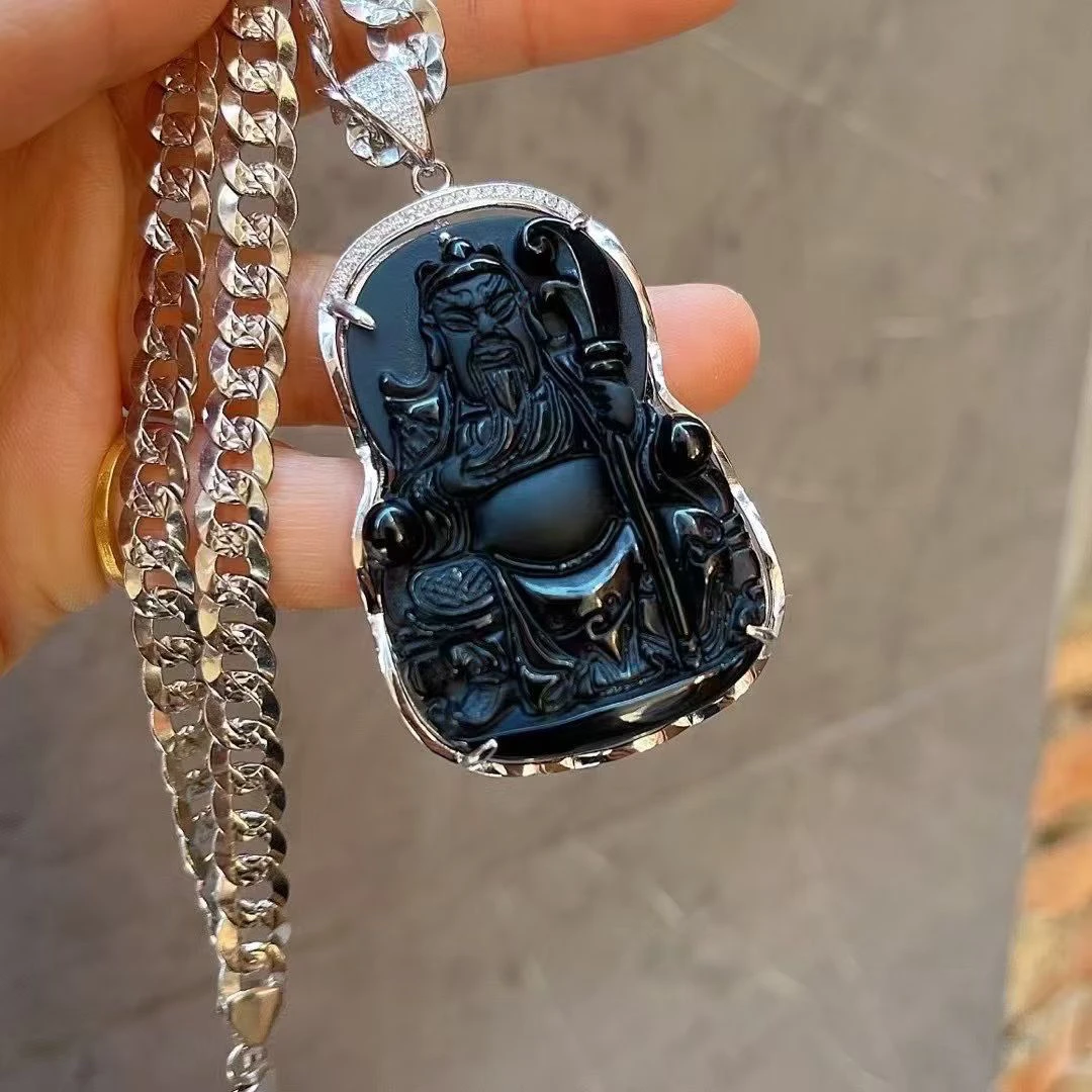 银吊坠 珠宝镶嵌民族风吊坠链子项链原创设计时尚精致轻职风女士