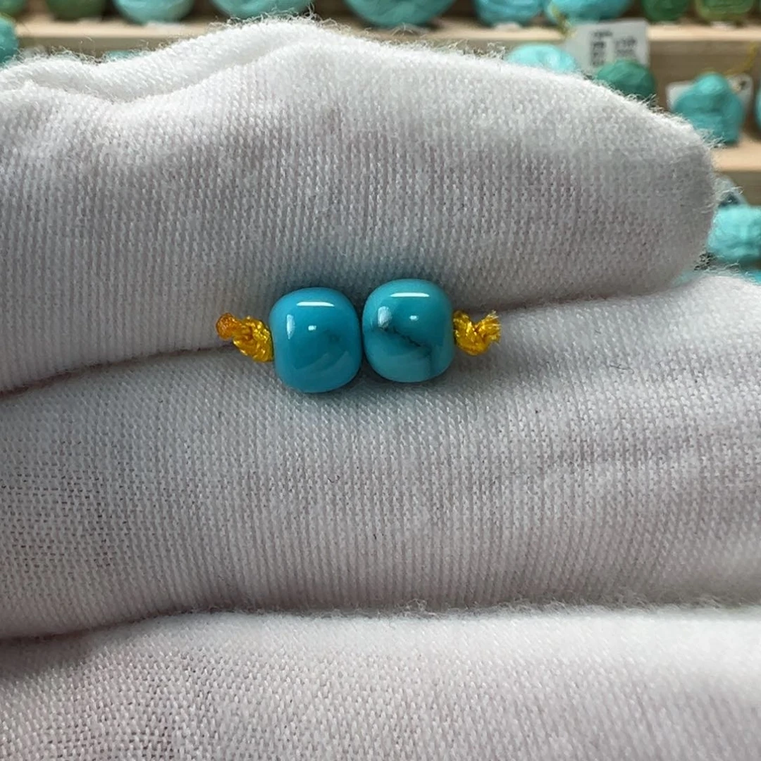 未镶嵌绿松石老型对珠6.2mm