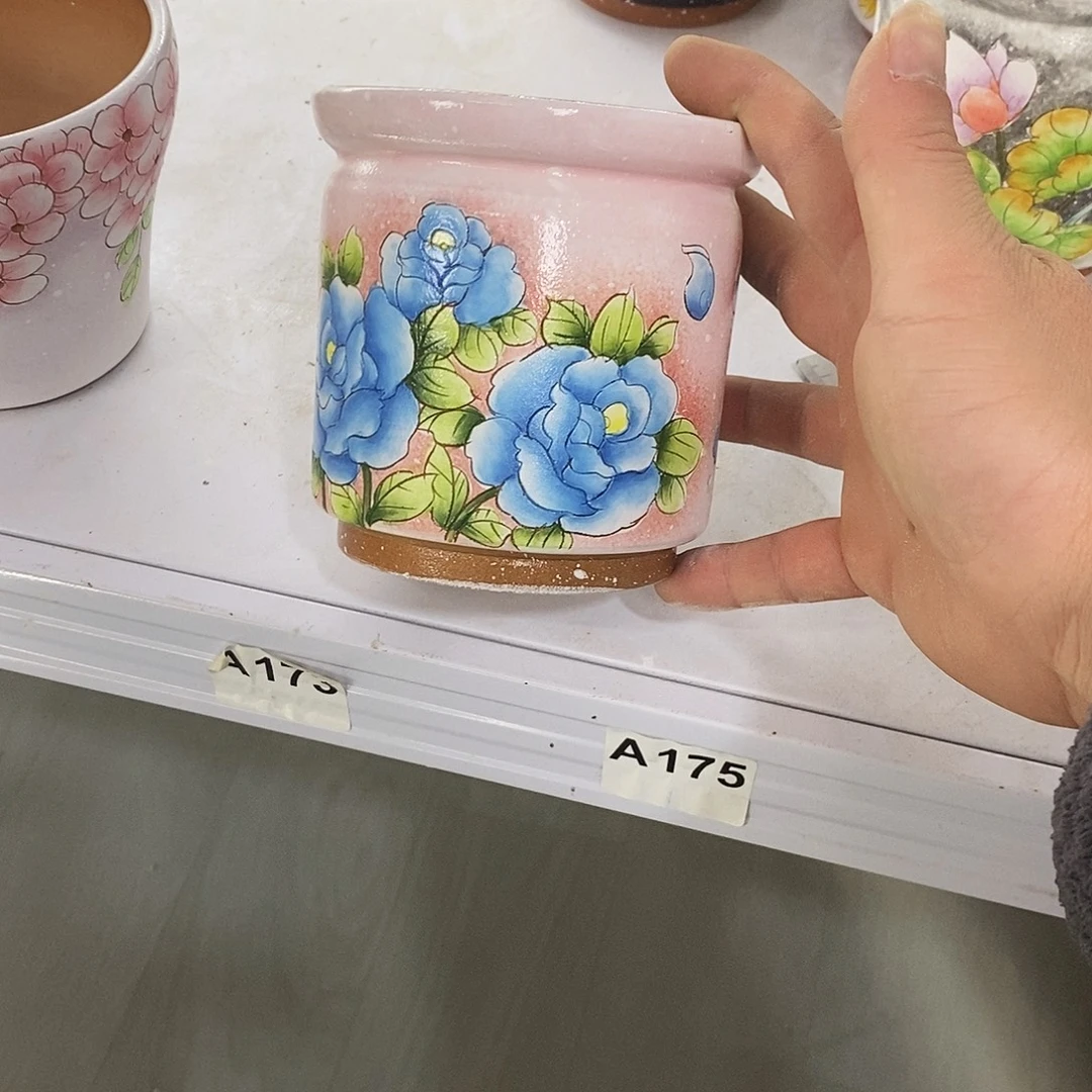 紫砂花盆手绘满28包邮