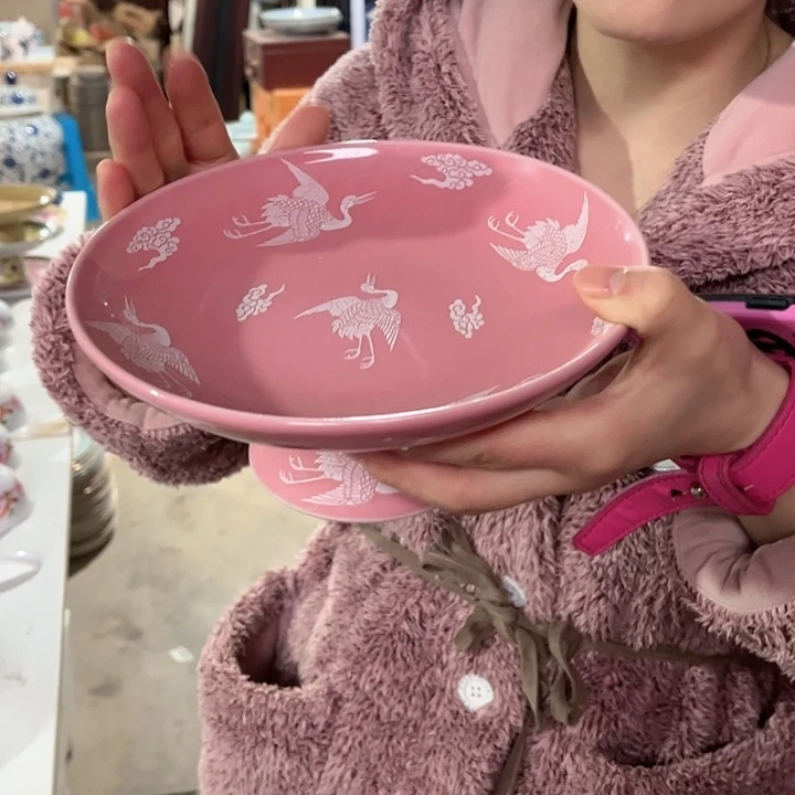 瓷片景德镇陶瓷果盘。