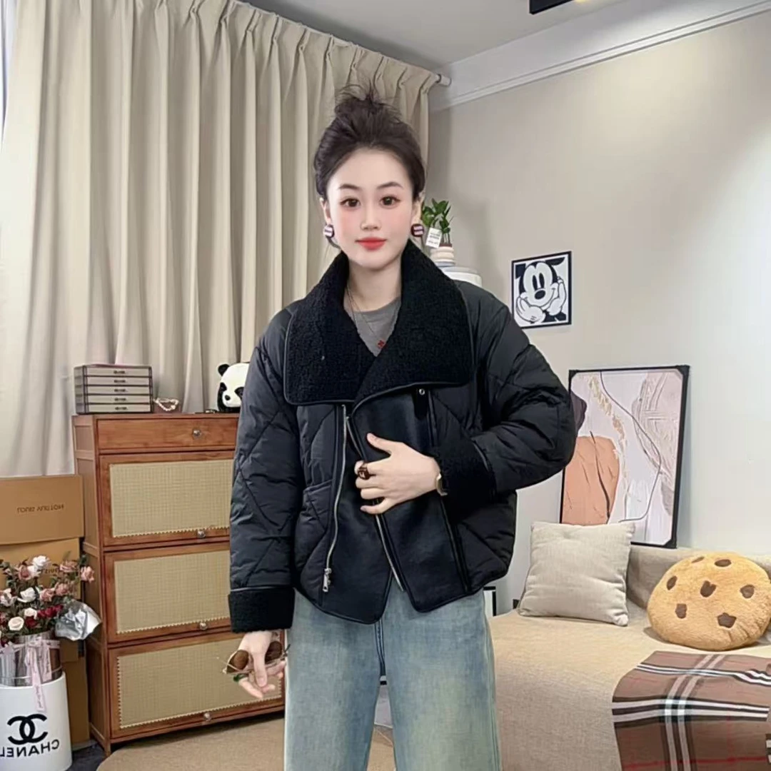 2025新款女棉衣外套女正肩袖时尚修短款休闲冬季潮流棉服