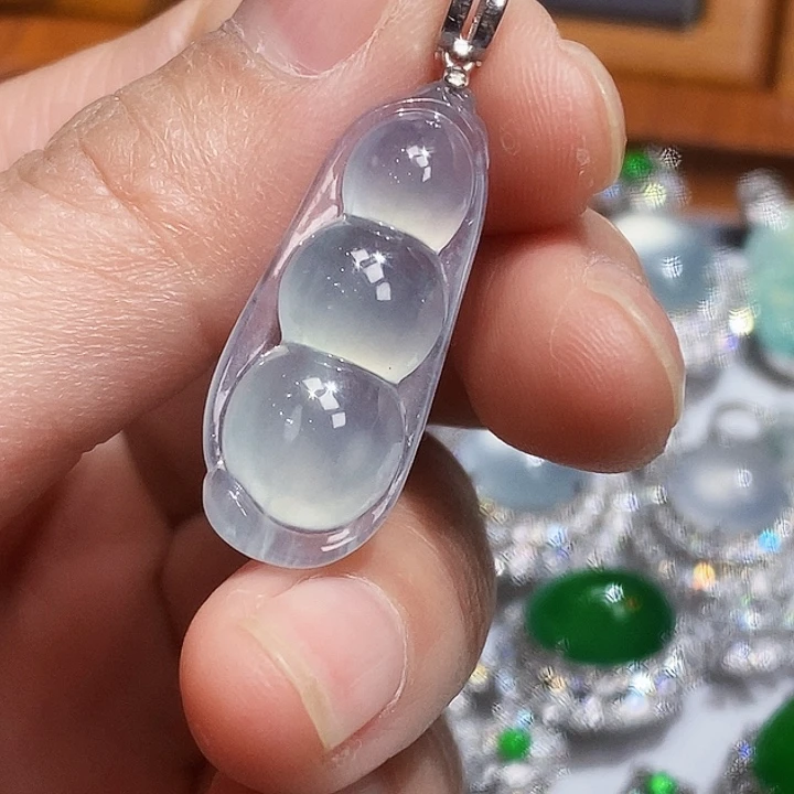 吊坠(不含链)18K金镶嵌翡翠