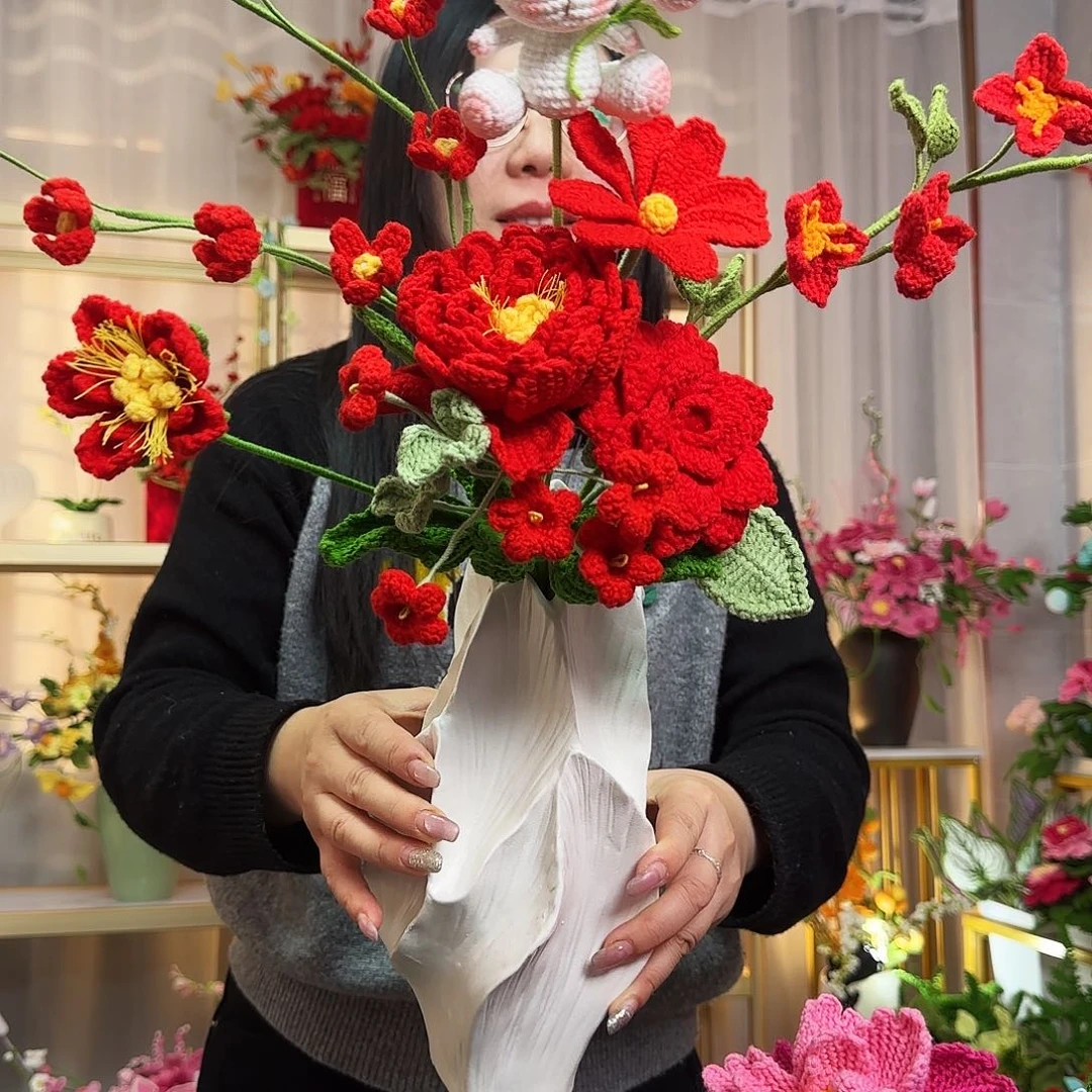 纯手工钩织手工钩织设计花束