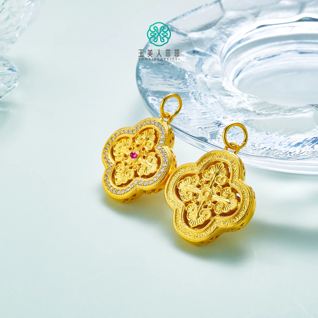 吊坠足银 玉美人菲菲~足银四叶草约25*mm吊坠~多样性发一