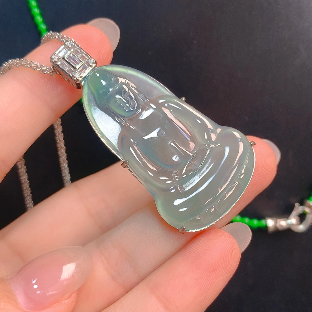 翡翠未镶嵌吊坠(不含链)观音