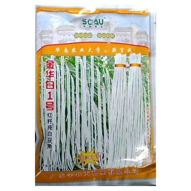 400克白豇豆白豆角种子金华白1号红籽纯白豆角耐寒耐热肉厚