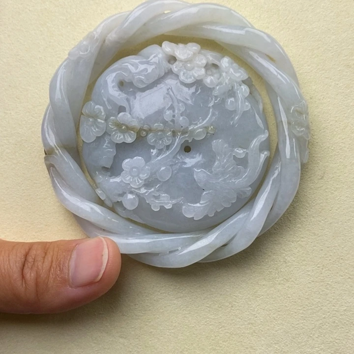 翡翠未镶嵌手镯59麻花镯